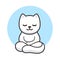 Cartoon cat meditating