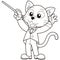 Cartoon Cat Music Conductor