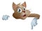 Cartoon Cat Pointing Down