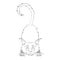 Cartoon cat posing, sketch for coloring, doodle for children, vector