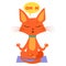 Cartoon Cat Practicing Yoga. Join In Yoga Session. The Mewest Exercise.