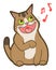 Cartoon cat is sings