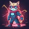 cartoon cat superhero character