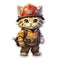 A cartoon cat wearing a fireman's hat.