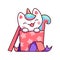 Cartoon caticorn character cute vector unicorn cat