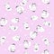 Cartoon cats on pink background, seamless pattern for girls