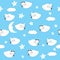 Cartoon cats sleeping seamless background