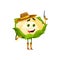 Cartoon cauliflower cowboy or ranger character