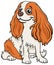 Cartoon Cavalier King Charles Spaniel purebred dog