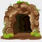 cartoon cave isolated on transparent background