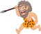 Cartoon caveman hunting with spear