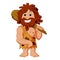 Cartoon caveman smiling