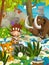 Cartoon cavemen - stone age family - mammoth