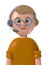 Cartoon character 3d avatar smiling caucasian professional customer service male worker