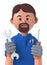 Cartoon character 3d avatar smiling caucasian professional mechanic worker