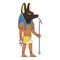 Cartoon character of Anubis, the god of funerary rites of Egypt.