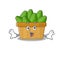 A cartoon character of avocado fruit basket making a surprised gesture