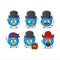 Cartoon character of blue marbles with various pirates emoticons