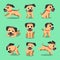 Cartoon character border terrier dog poses