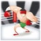 Cartoon character boxer in boxing ring