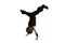 Cartoon character: a boy does acrobatic headstand pose 135_ + 15.