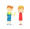 Cartoon character of boy and girl in loving concept