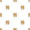 Cartoon character brown tabby cat seamless pattern background