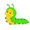 Cartoon character caterpillar. Cheerful worm