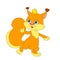 Cartoon character cheerful squirrel. Squirrel with bushy tail. Vector