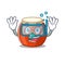 Cartoon character of chinese drum wearing Diving glasses