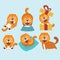 Cartoon character chow chow dog poses