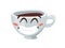 Cartoon Character Coffee Cup. Hand drawn Vector Pattern Emoticon. Actual Artistic Design Emoji for Cafe