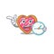 Cartoon character concept cookie heart having clock