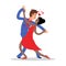 Cartoon character couple dancing vector illustration