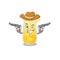 Cartoon character cowboy of screwdriver cocktail with guns