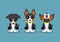 Cartoon character cute basenji dog poses