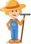 Cartoon character of cute farmer,vector