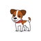 Cartoon character cute jack russell terrier dog