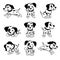 Cartoon character dalmatian dog poses