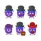 Cartoon character of dark purple easter egg with various pirates emoticons