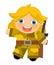 Cartoon character - desert soldier girl - isolated