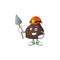 Cartoon character design of chocolate conitos work as a miner
