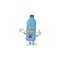 Cartoon character design of Geek mineral bottle wearing weird glasses