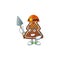 Cartoon character design of gingerbread tree work as a miner