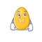 Cartoon character design golden egg making a silent gesture