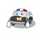 Cartoon character design police car making a silent gesture