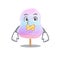 Cartoon character design rainbow cotton candy making a silent gesture