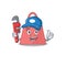 Cartoon character design of women handbag as a Plumber with tool