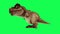 Cartoon character of the dinosaur era of the Stone Age in search of the angle of