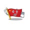 Cartoon character of flag china Scroll speaking with phone